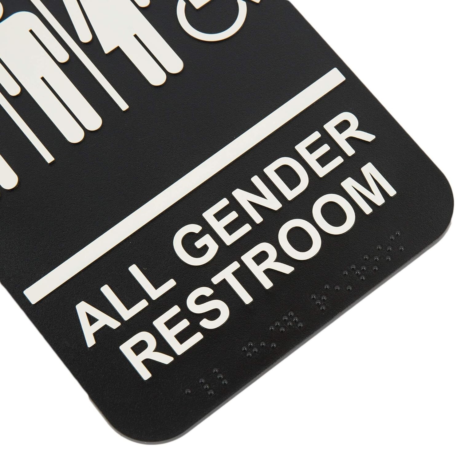 ADA Handicap Accessible All Gender Restroom Sign with Braille, 9&Prime; x 6&Prime;