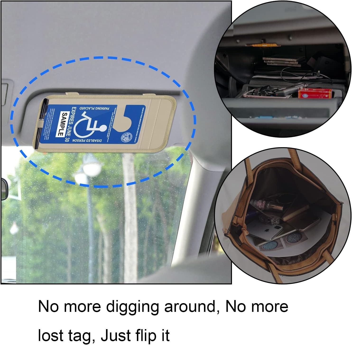 Handicap Placard Holder for Auto, Disabled Parking Permit Sign Protector for …