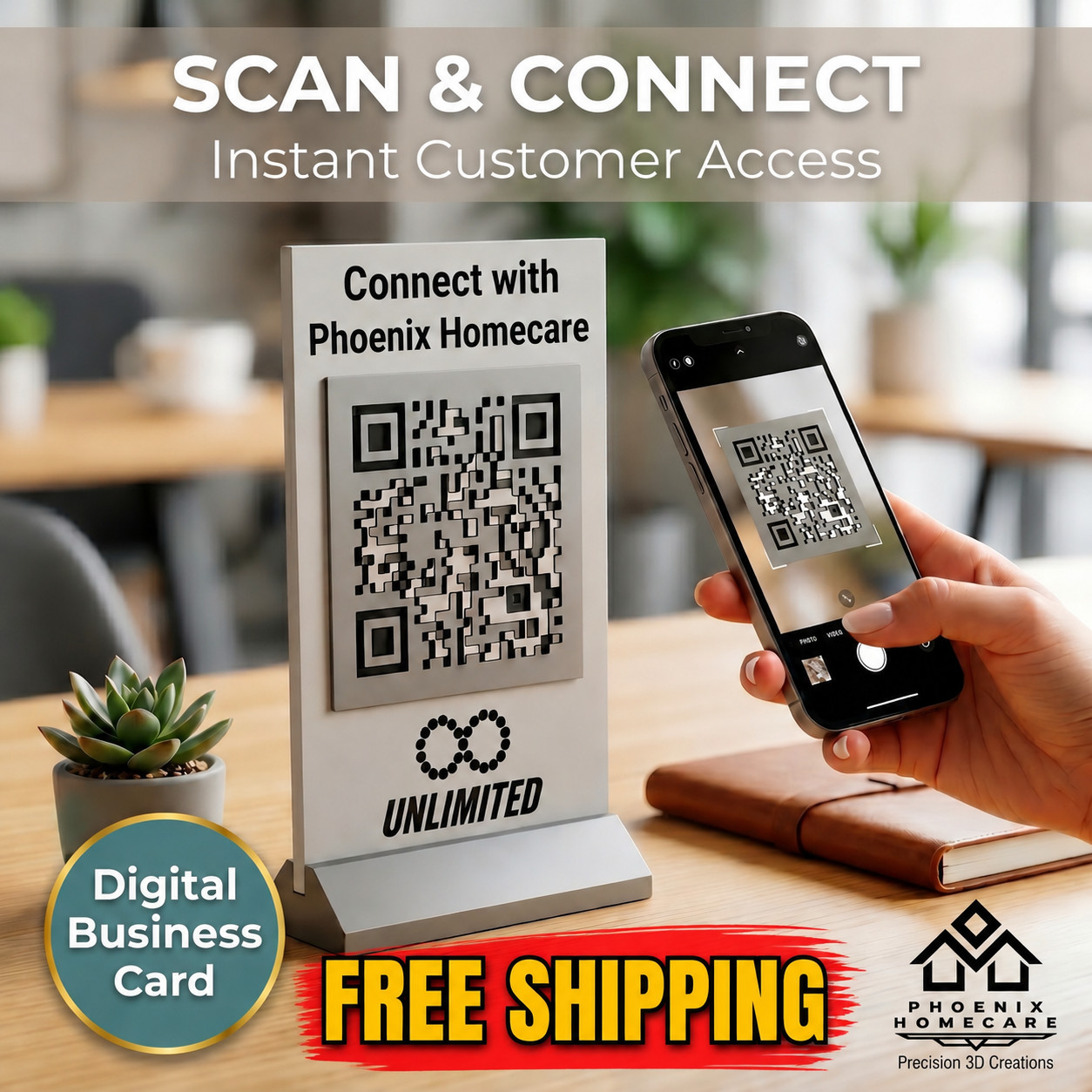 Custom QR Code Sign Stand | Scan to Pay | PayPal Venmo Cash App |Storefront Sign