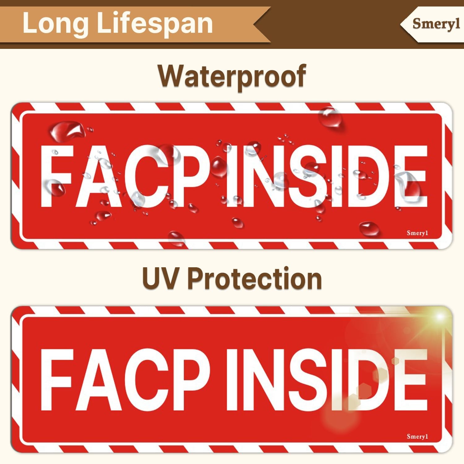 9×3 Inch FACP Fire Alarm Control Panel Inside Sign Thick Acrylic 2 PCS