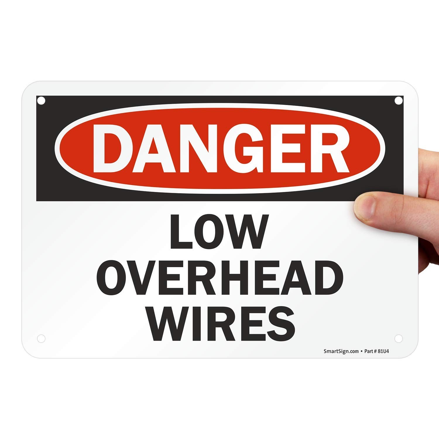 Danger Low Overhead Wires Sign 7×10 Inch Aluminum Electric Safety Warning