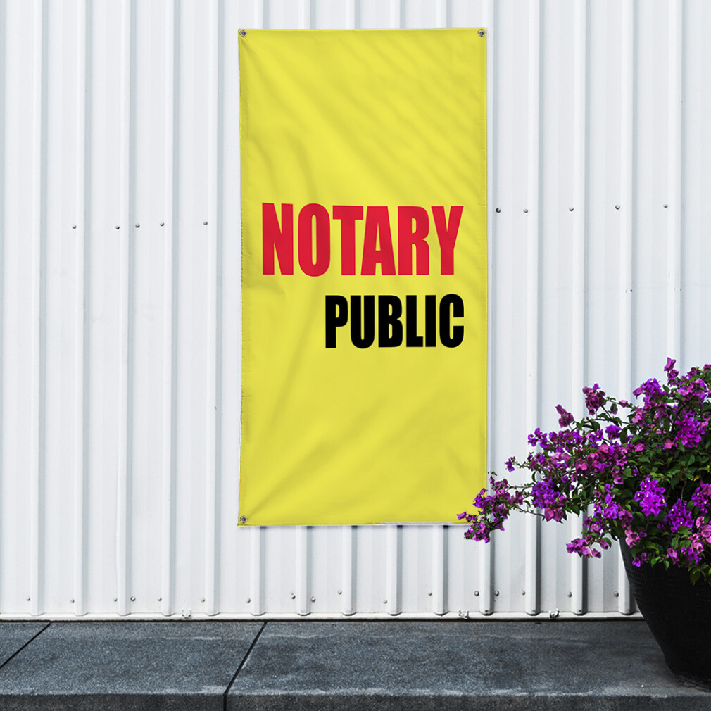 Vertical Vinyl Banner Multiple Sizes Notary Public Promotion Business Business