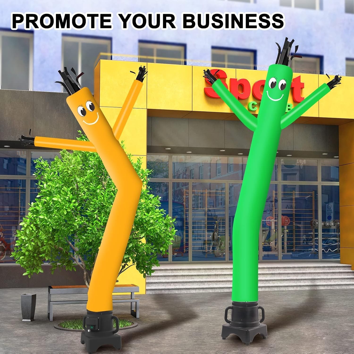 8FT Inflatable Waving Man Fly Puppet Dancer with Blower Green