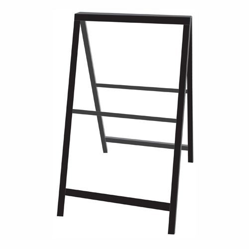 24&Prime; x 42&Prime; Black Powder Coated Steel A-Frame with Blue Letter Kit Sign Bundle