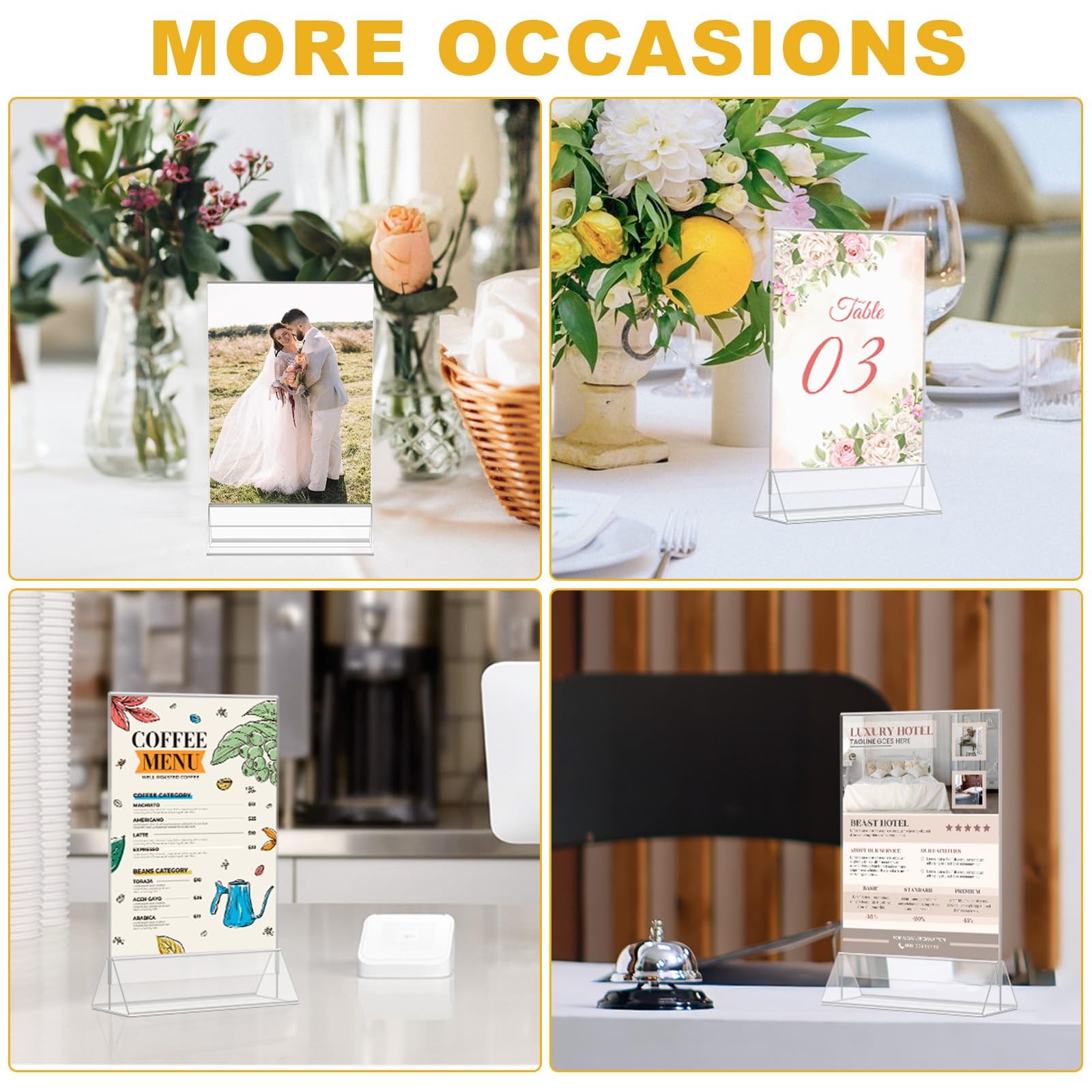 EHWINE 12 Pack Acrylic Sign Holder 4 x 6, Double Sided Clear Picture