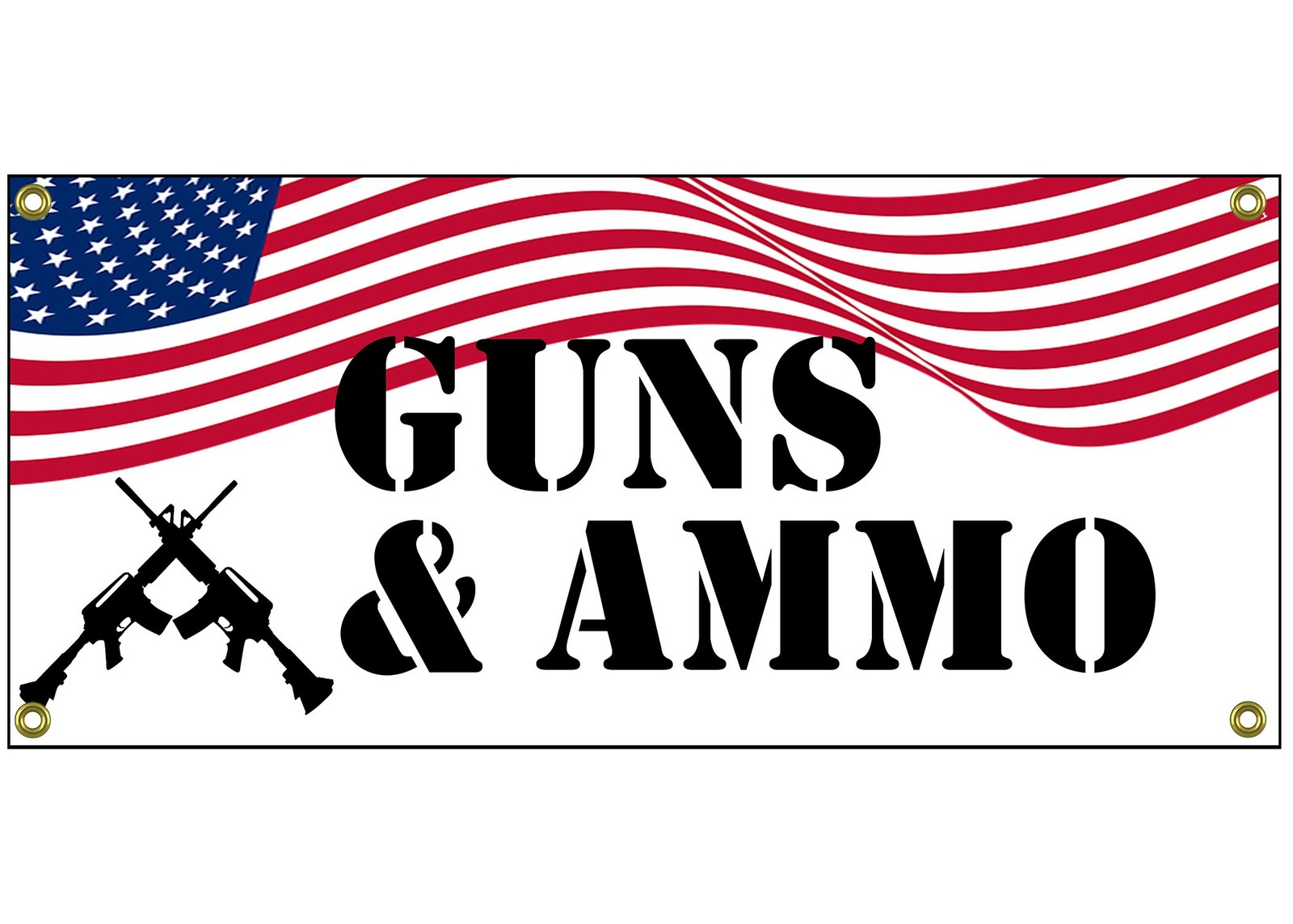 Guns & Ammo Shop Banner Retail Store Shop Business Sign 36&Prime; By 15&Prime; Gun Show