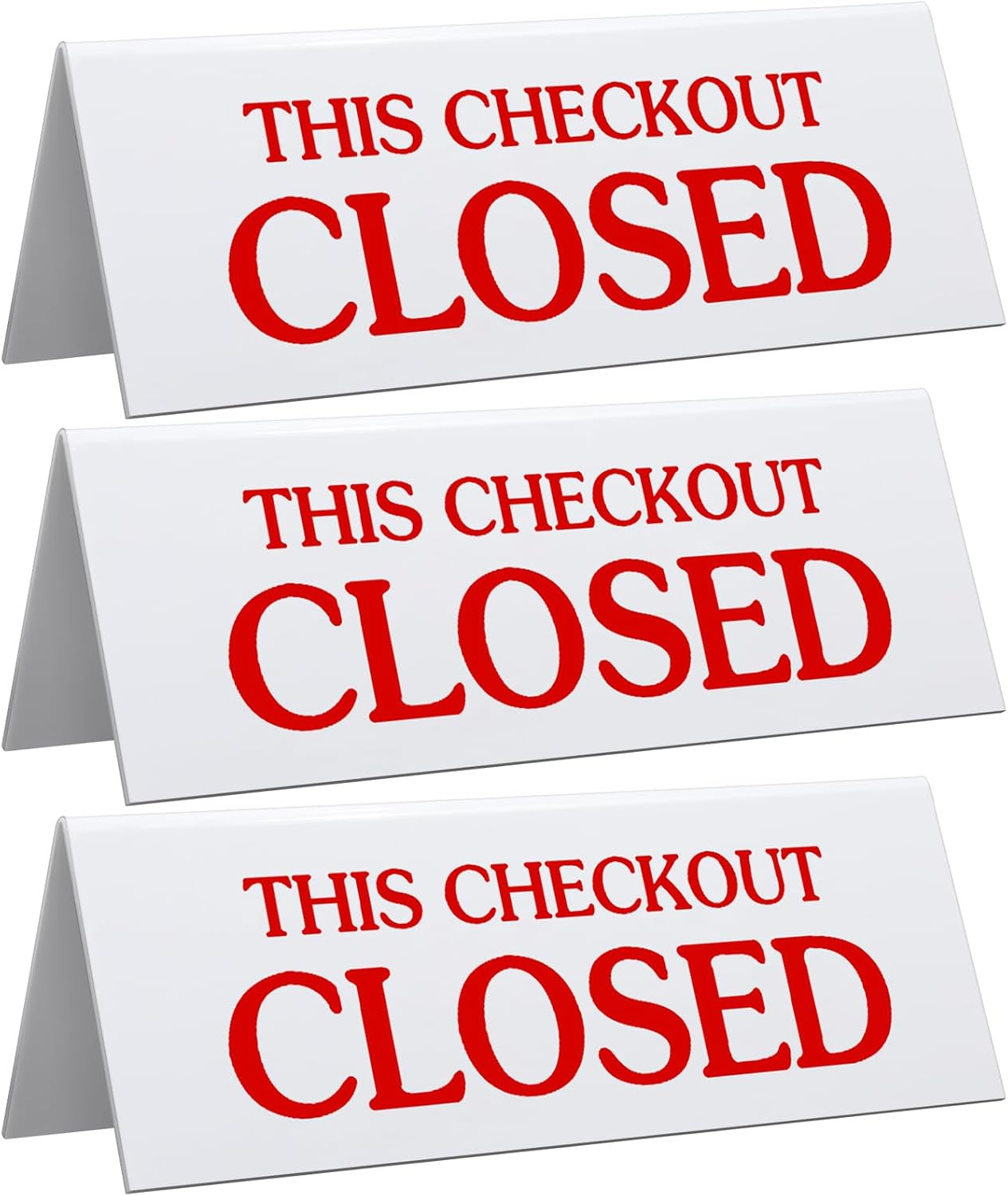 3 Pcs Checkout Closed Desk Sign 11 x 4 Inch Engraved Acrylic Tabletop Retail Cou
