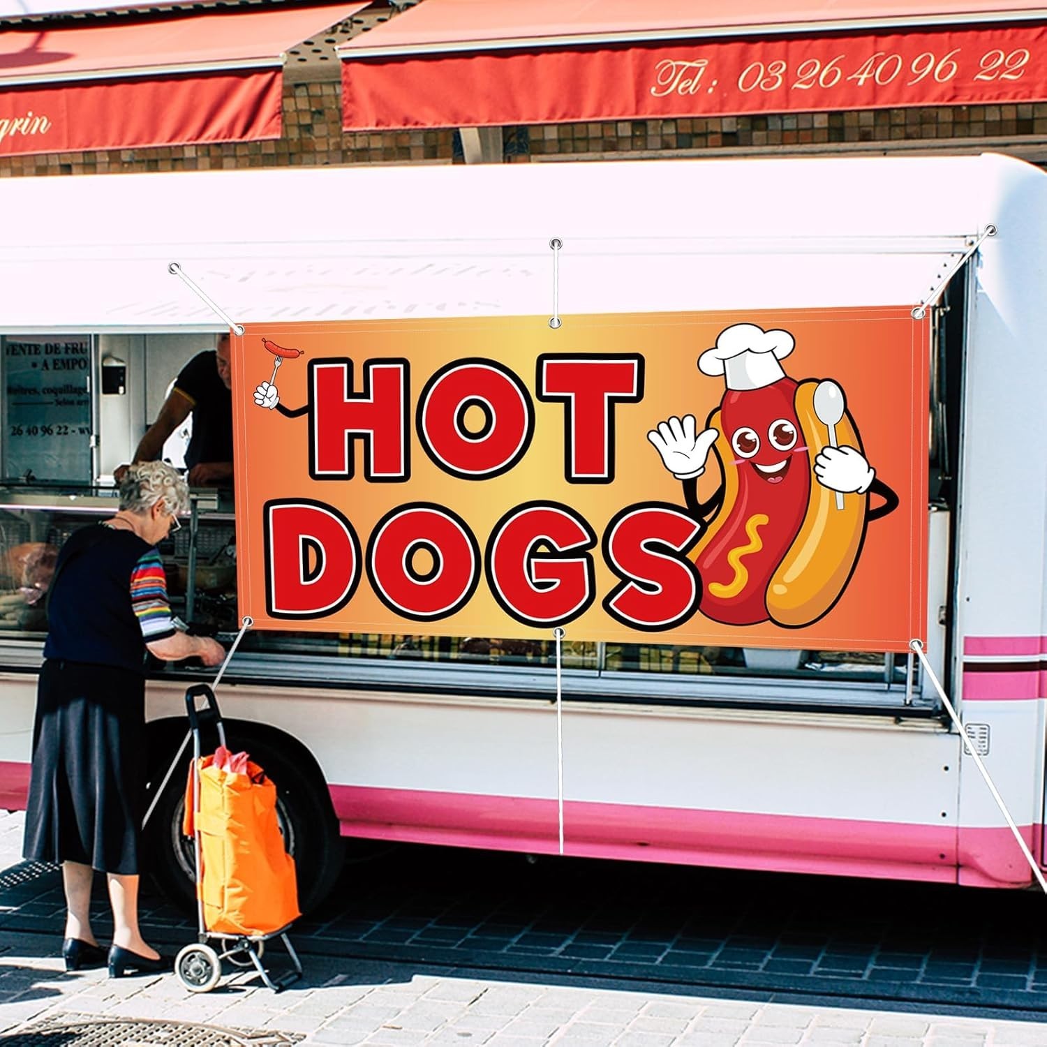 Bold 2×4 Feet Hot Dogs Banner – Durable Polyester Sign for Maximum Visibility