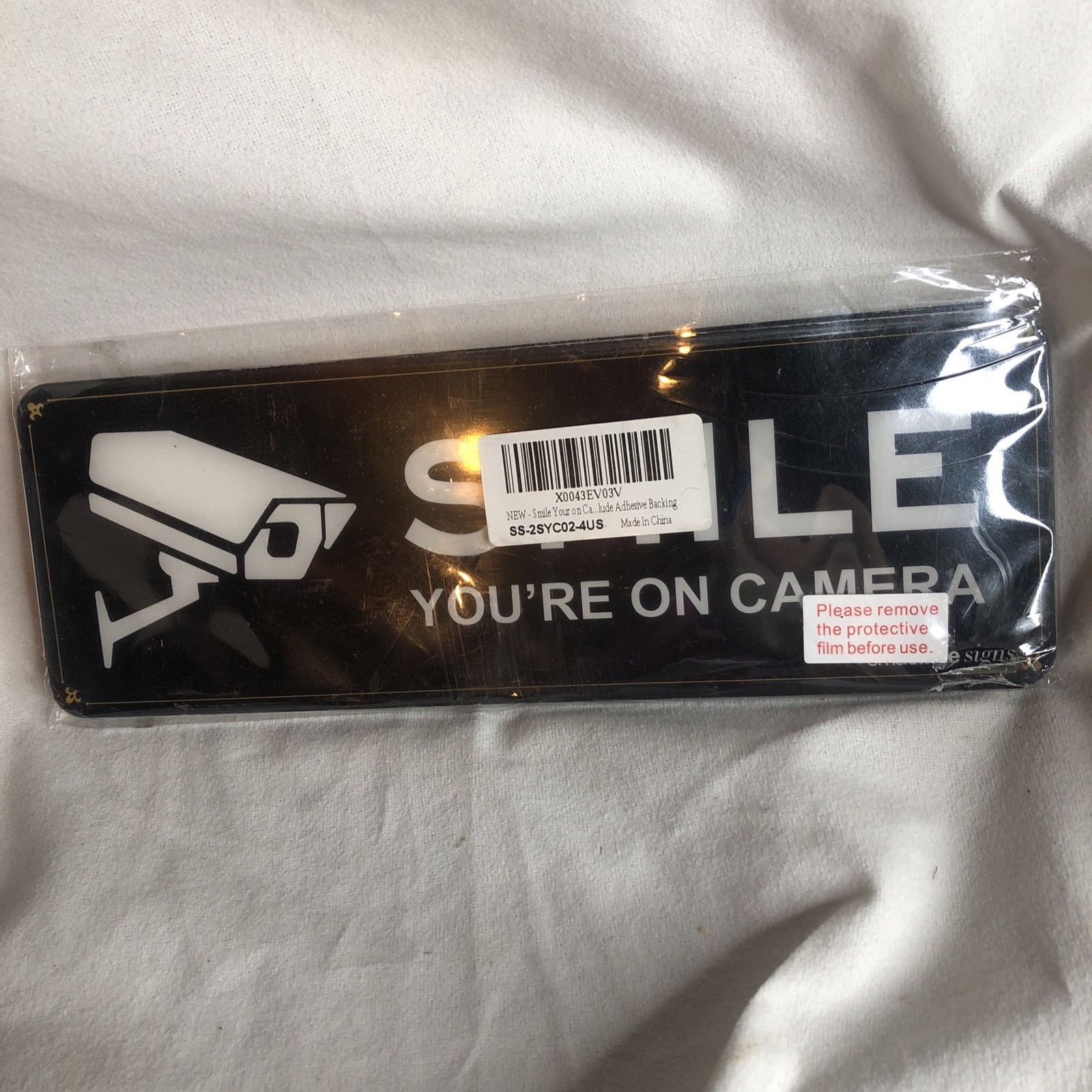 Smile Your on Camera Signs 4 Pack 9&Prime; X 3.1&Prime; Acrylic Camera Signs NEW!