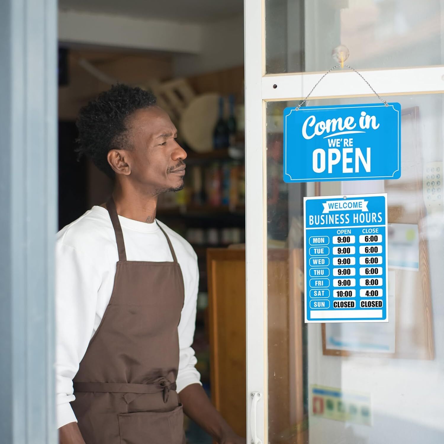 Open Closed Signs Business Hours Sign Set for Window Door Open Signs for Busines