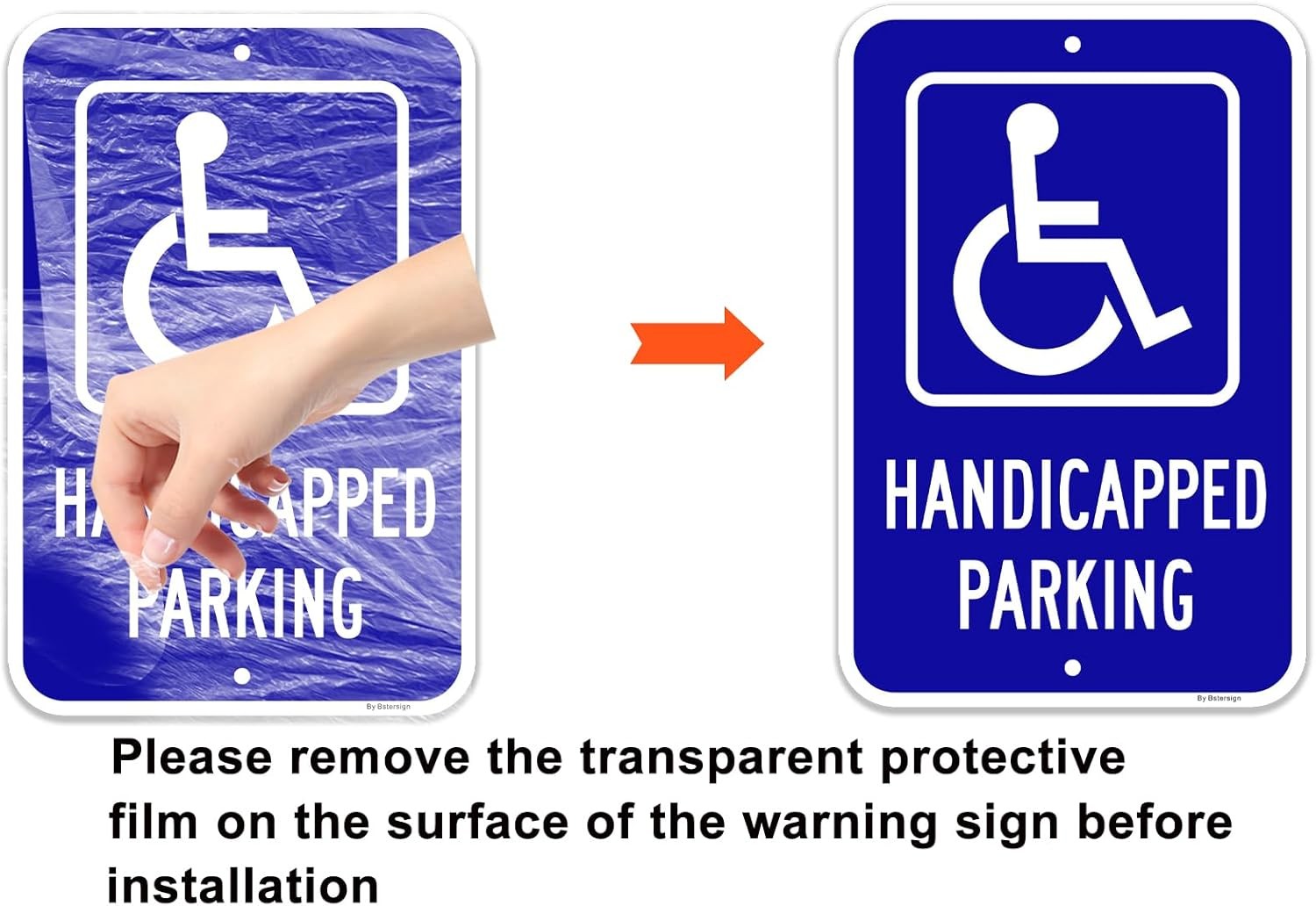 Handicap Parking Signs x 2 Pack, 12&Prime; x 18&Prime;, Reflective 12 x 18 x 0.63, blue