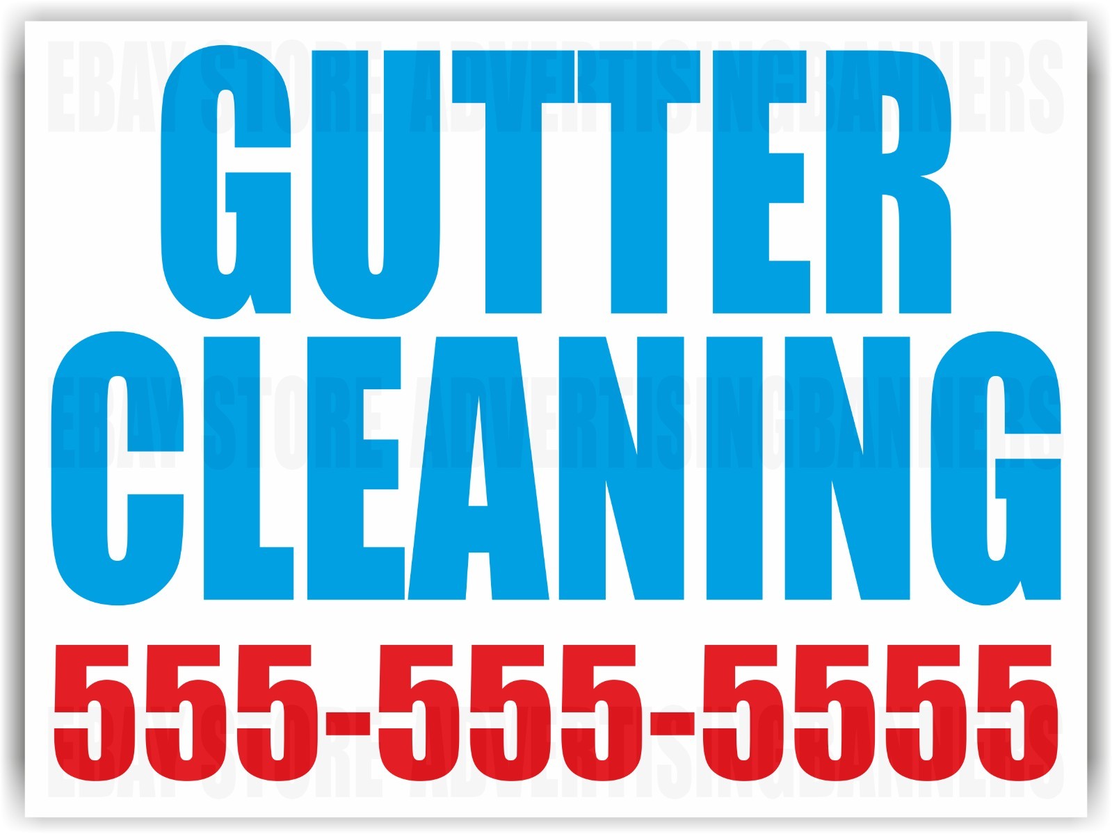 GUTTER CLEANING Yard Sign with H-Stakes Gutter Clean Custom Phone Number