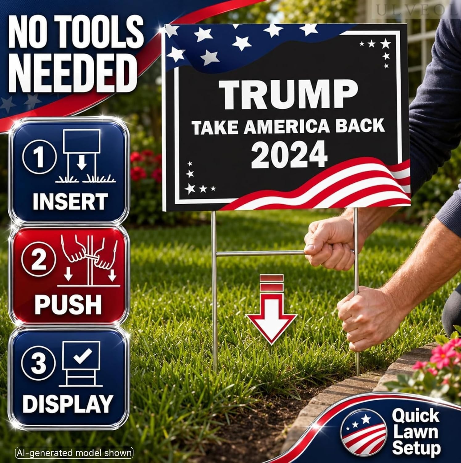Weather-Resistant 12×16 Coroplast Yard Signs – Political Expression Set of 3