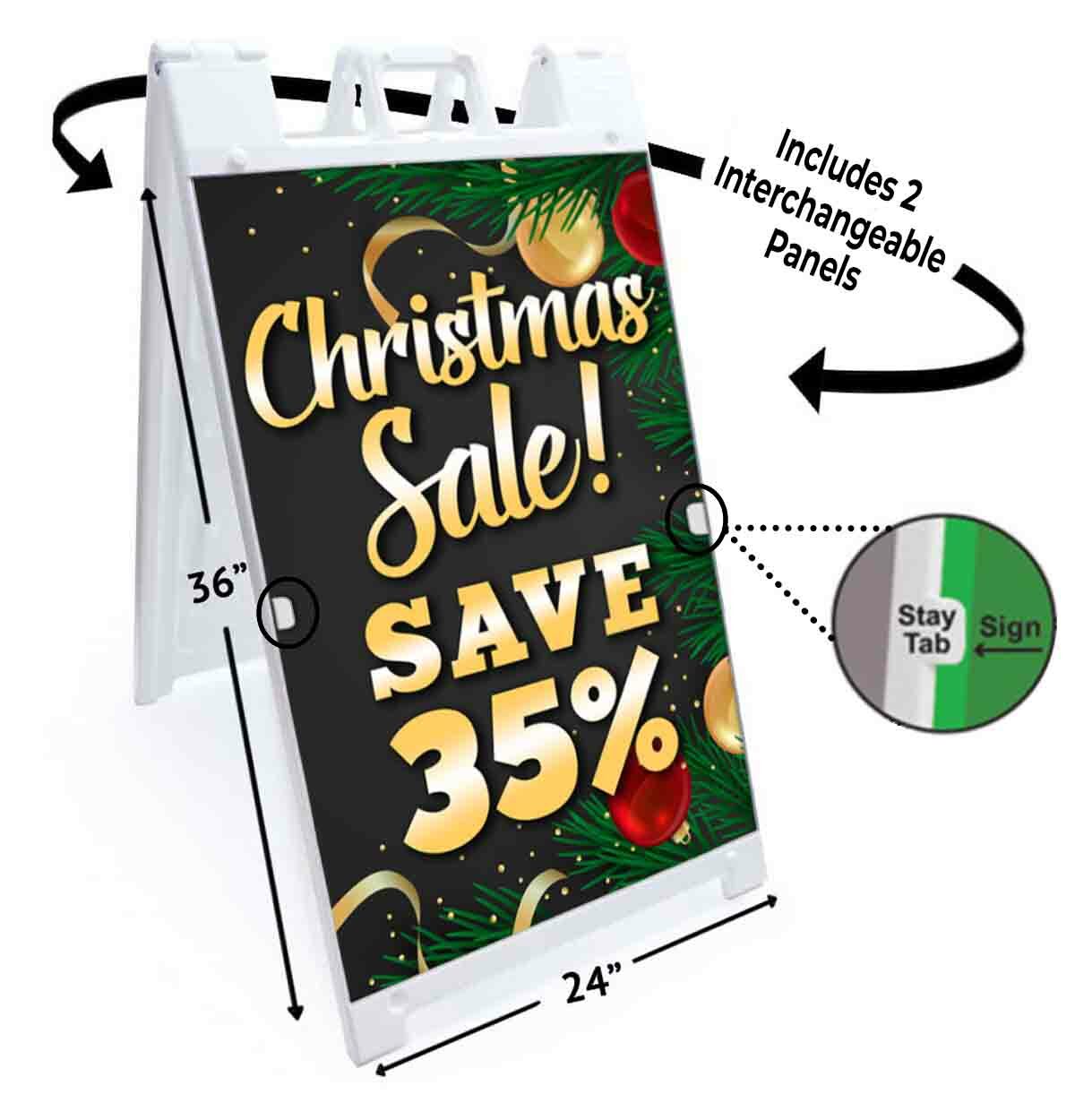 CHRISTMAS SALE SAVE 35% Signicade 24×36 A Frame Sidewalk Sign Double Sided
