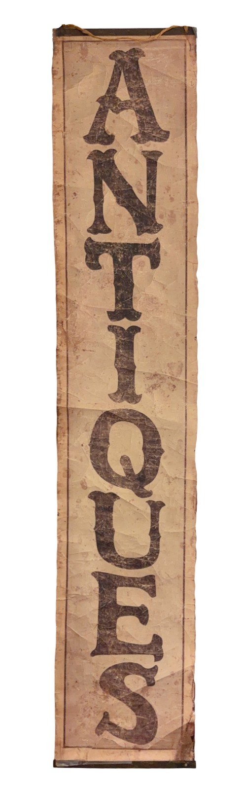 Vintage Antique Paper Roll Down Banner Sign Western Style Font Block Letters 5ft