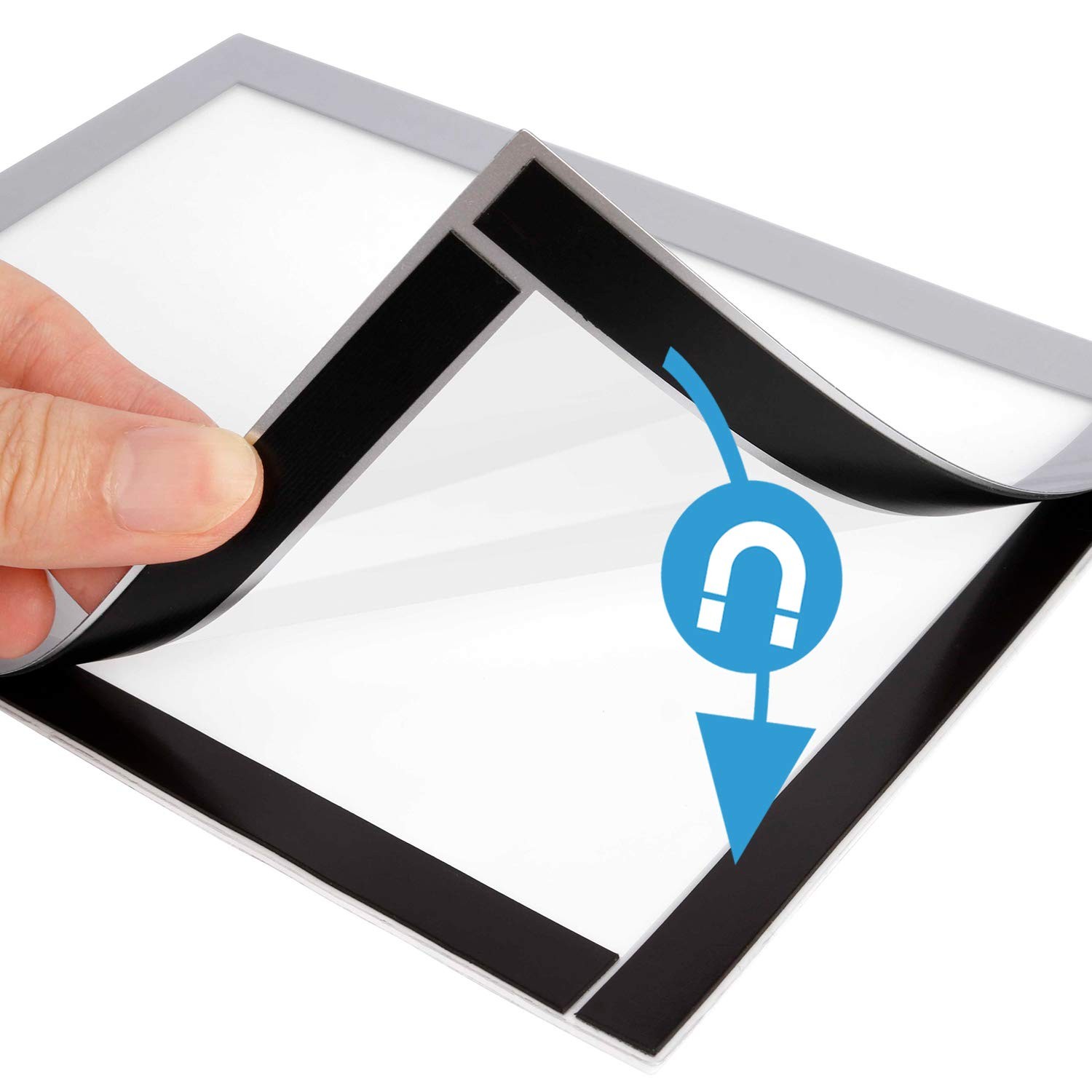 MFoffice 5×7 Picture Frames Made of Durable PVC and Strong 5×7 », Silver