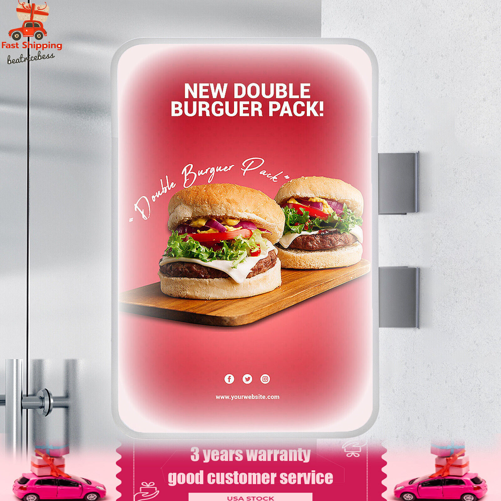 LED Poster Frame Illuminated Backlit Movie Advertisement Poster Frame 55*35cm