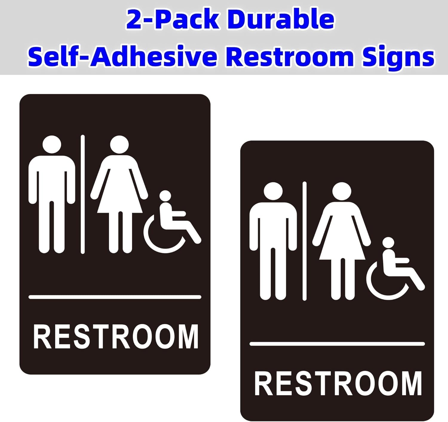 (2 Pack) Restroom Signs – Acrylic Restroom Signs (9 x 6 Inches Unisex)