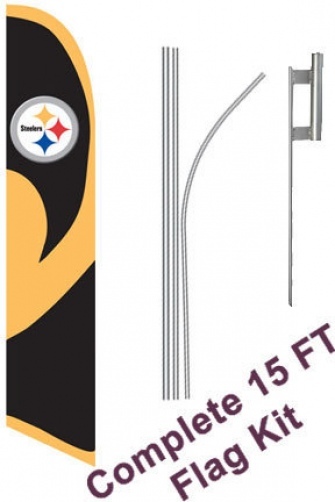 15 Ft. Pittsburgh Steelers Sign Swooper Banner Bow Flutter Flag sw-80045