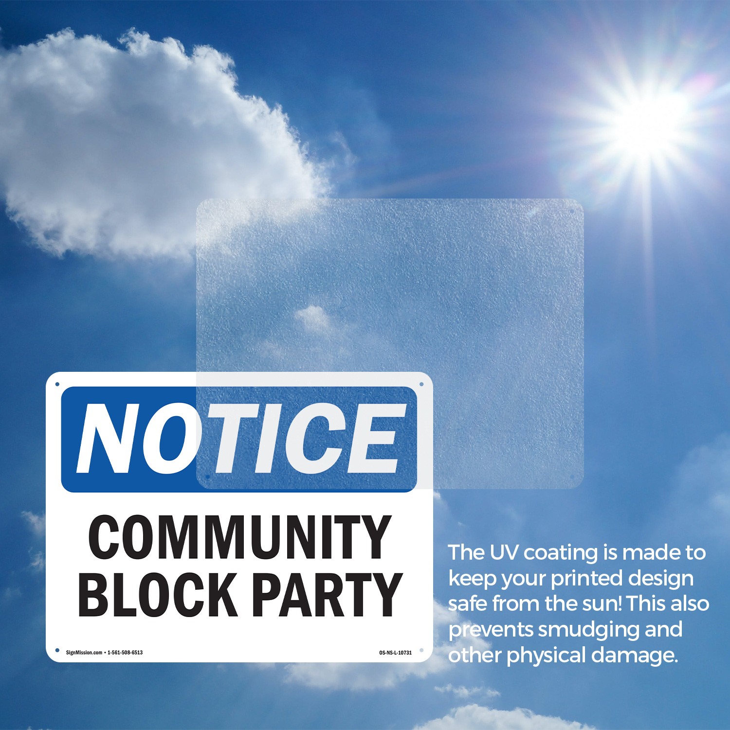 Community Block Party OSHA Notice Sign Metal, Plastic, Or Decal – 5 or 10 Pack