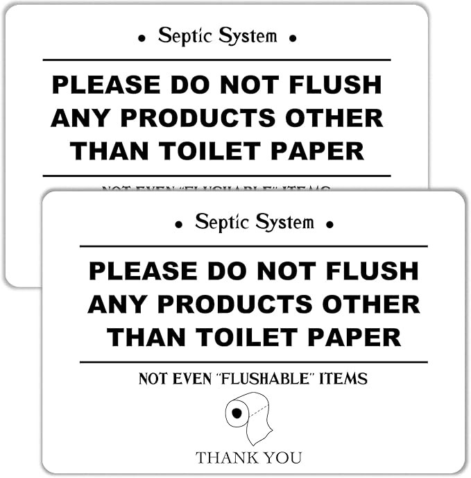 2 Pack Do Not Flush Sign for Bathroom, White Acrylic 4 x 6 Inch Do Not Flush Any