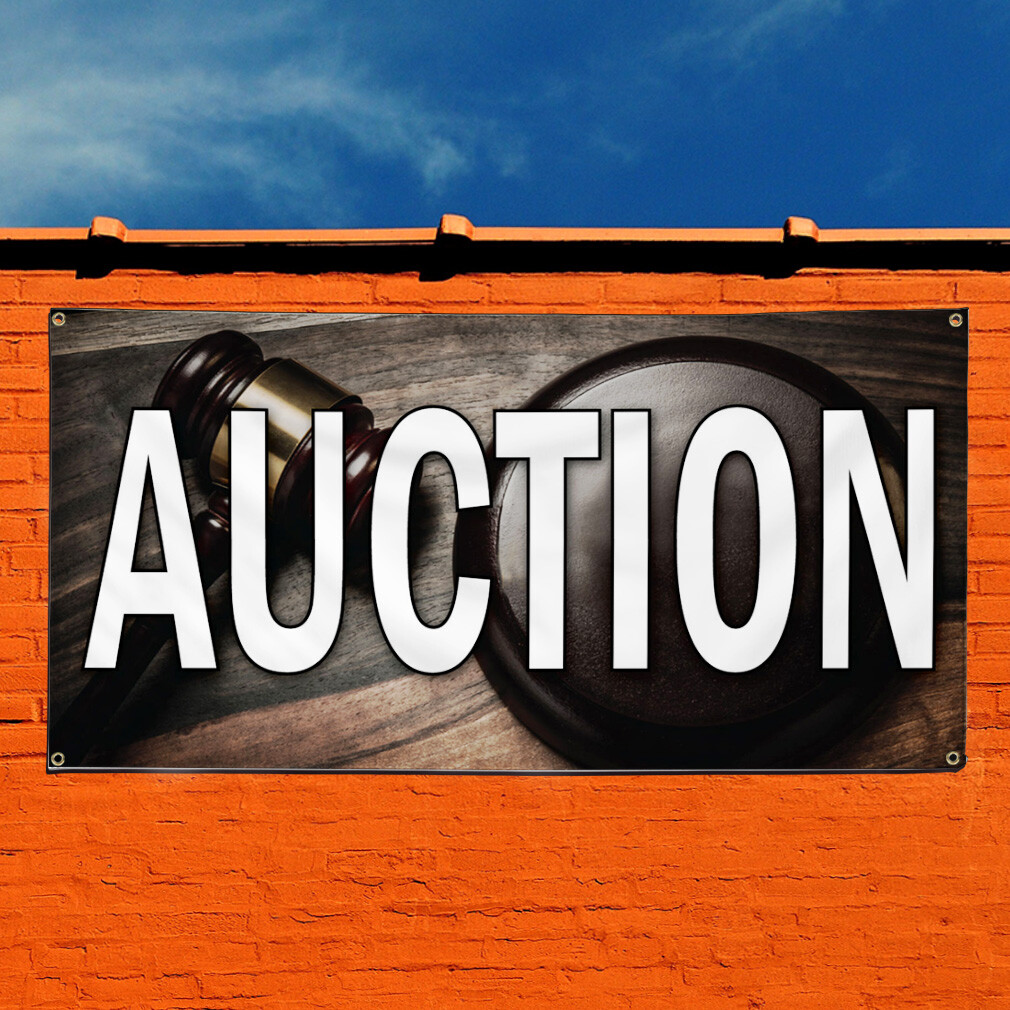 Vinyl Banner Sign Auction Business Style S Business Marketing Advertising Black