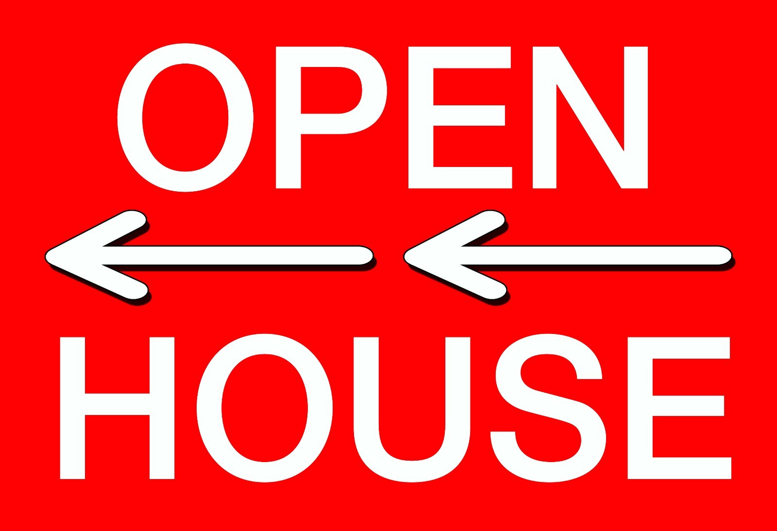 10 12×18 CORRUGATED PLASTIC « OPEN HOUSE » SIGN WITH WIRE STAKE (2 SIDED RED)