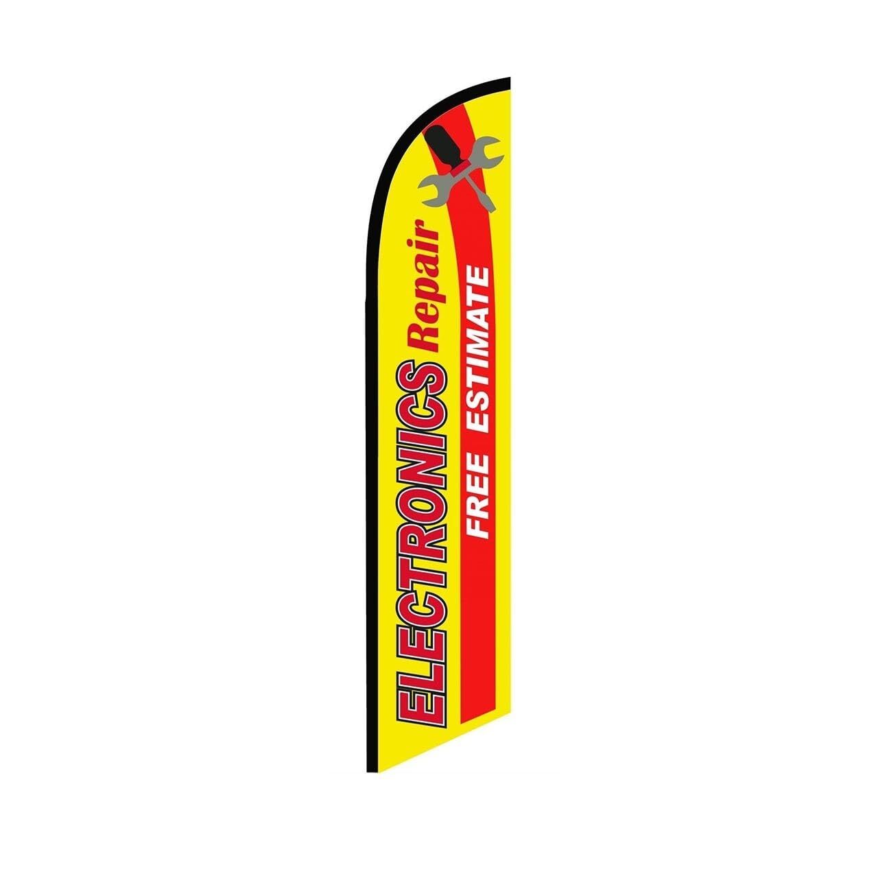 Electronics Repair Swooper Flutter Feather Flag | 3ft W x 11.5ft Tall