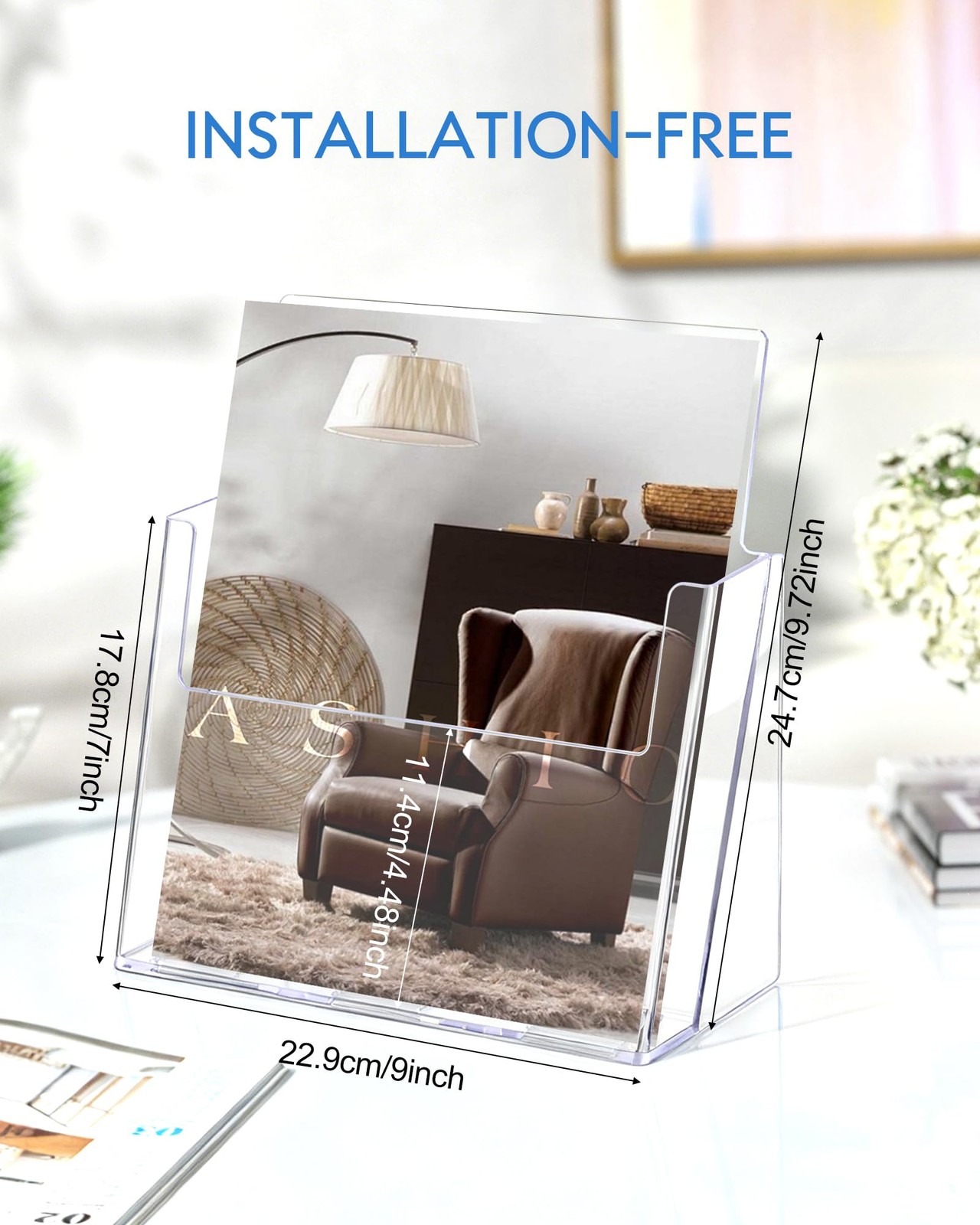 Sahasea Brochure Holder 8.5 x 11, 4 Pack Flyer for Real Estate, Clear