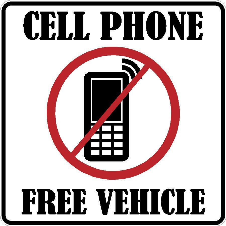 CELL PHONE FREE VEHICLE DECAL SAFETY SIGN STICKER OSHA