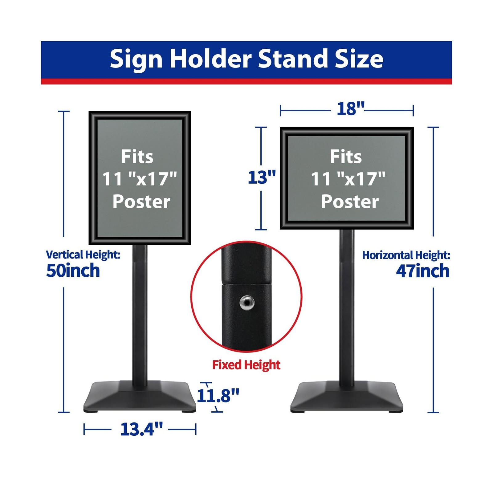 Sign Stand 11x17inch Pedestal Sign Holder Poster Stand 3Packs Adjustable Floo…