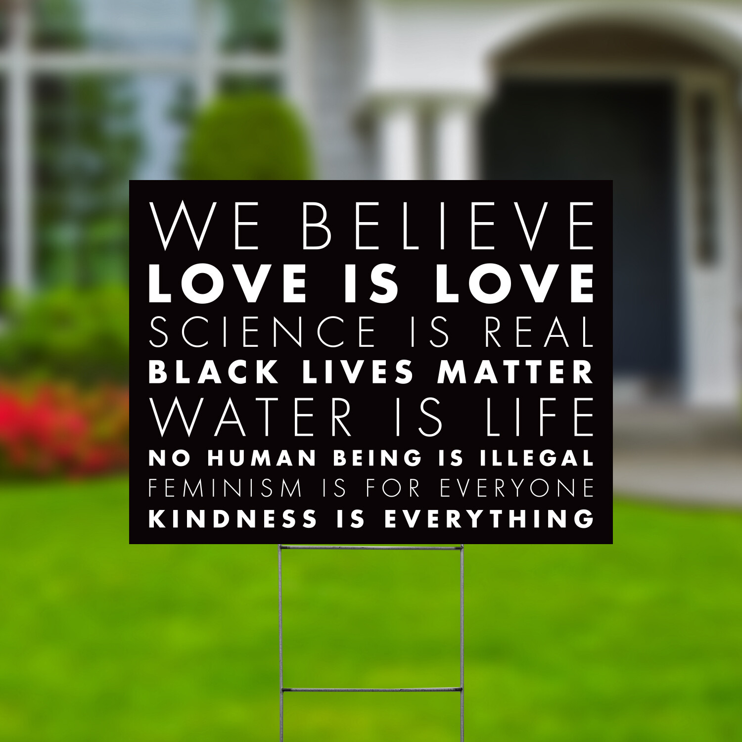 We Believe Black Lives Matter Yard Signs Double Side 24×18&Prime; + H Stakes Black