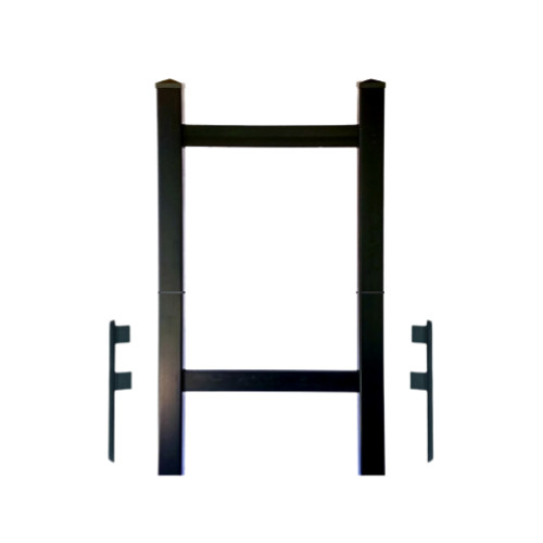 Real Estate Sign Post Kit Double Yard Sign Post w/ Stakes- Black