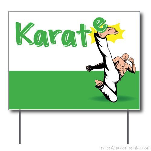 Karate | Sidewalk Yard Sign w/ Metal Stakes | 24&Prime;W x 18&Prime;H