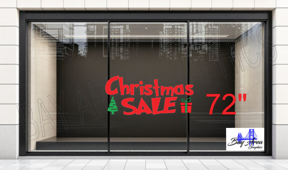 Christmas SALE Storefront WindowDecal | Exterior Vinyl Sign Waterproof