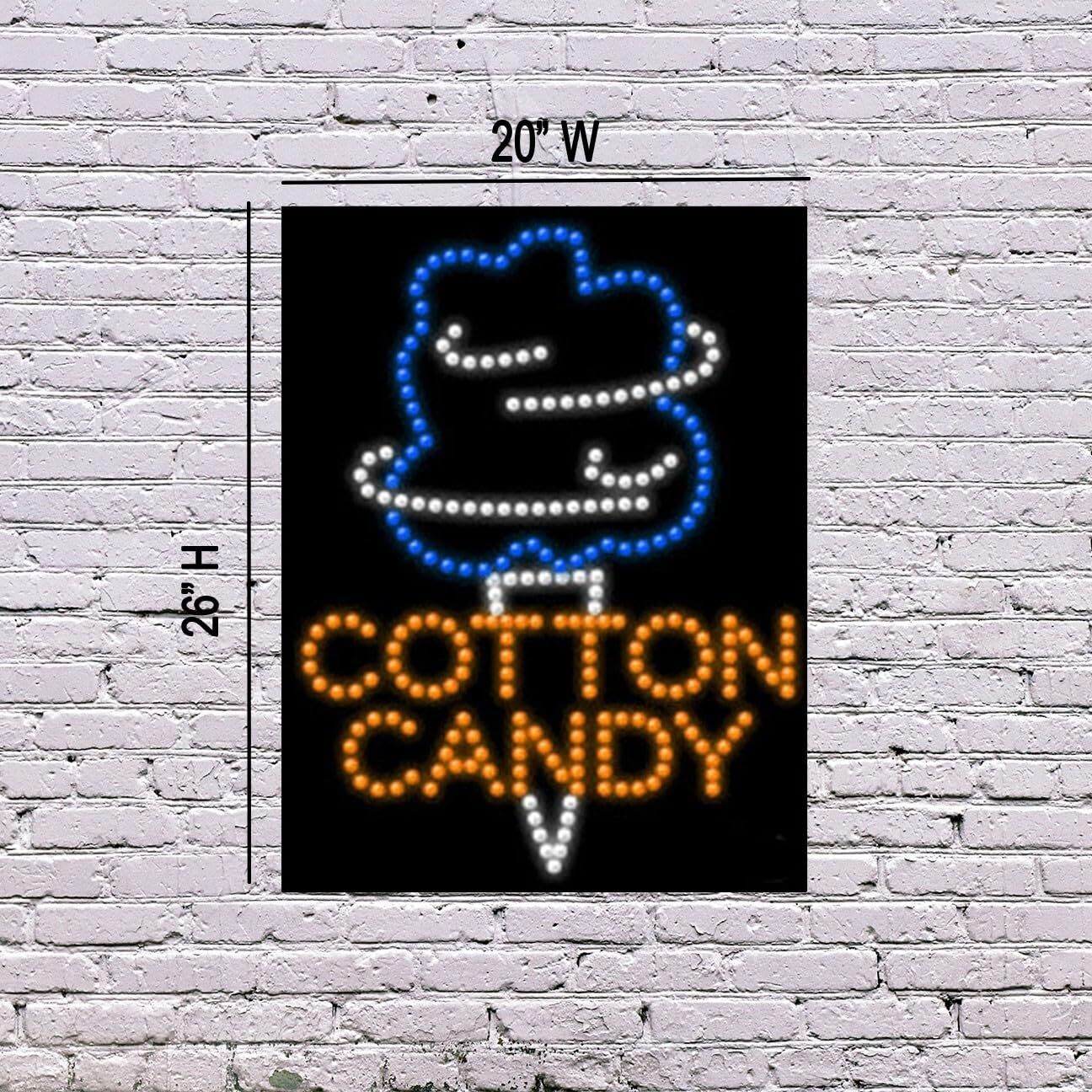 LED Cotton Candy Sign | Light Up Sign | 26&Prime;H x 20&Prime;W x 2&Prime;D
