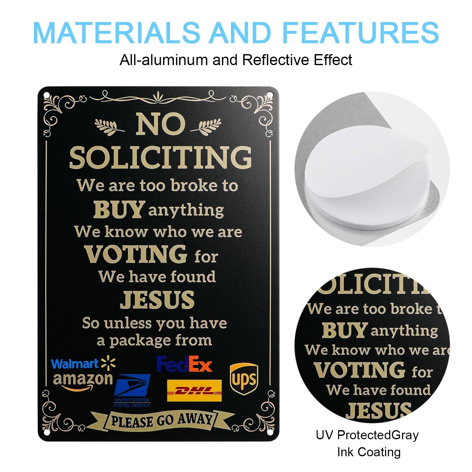 No Soliciting Sign for House Front Door Funny No Soliciting Signs for Home -A…