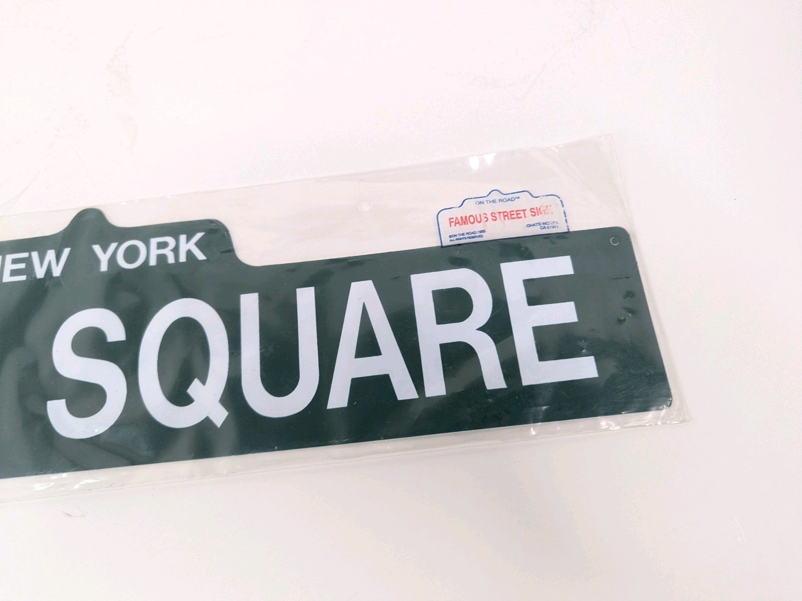 Times Square New York Street Sign Man Cave Décor Plastic Sign 4&Prime; x 18&Prime; Vtg USA