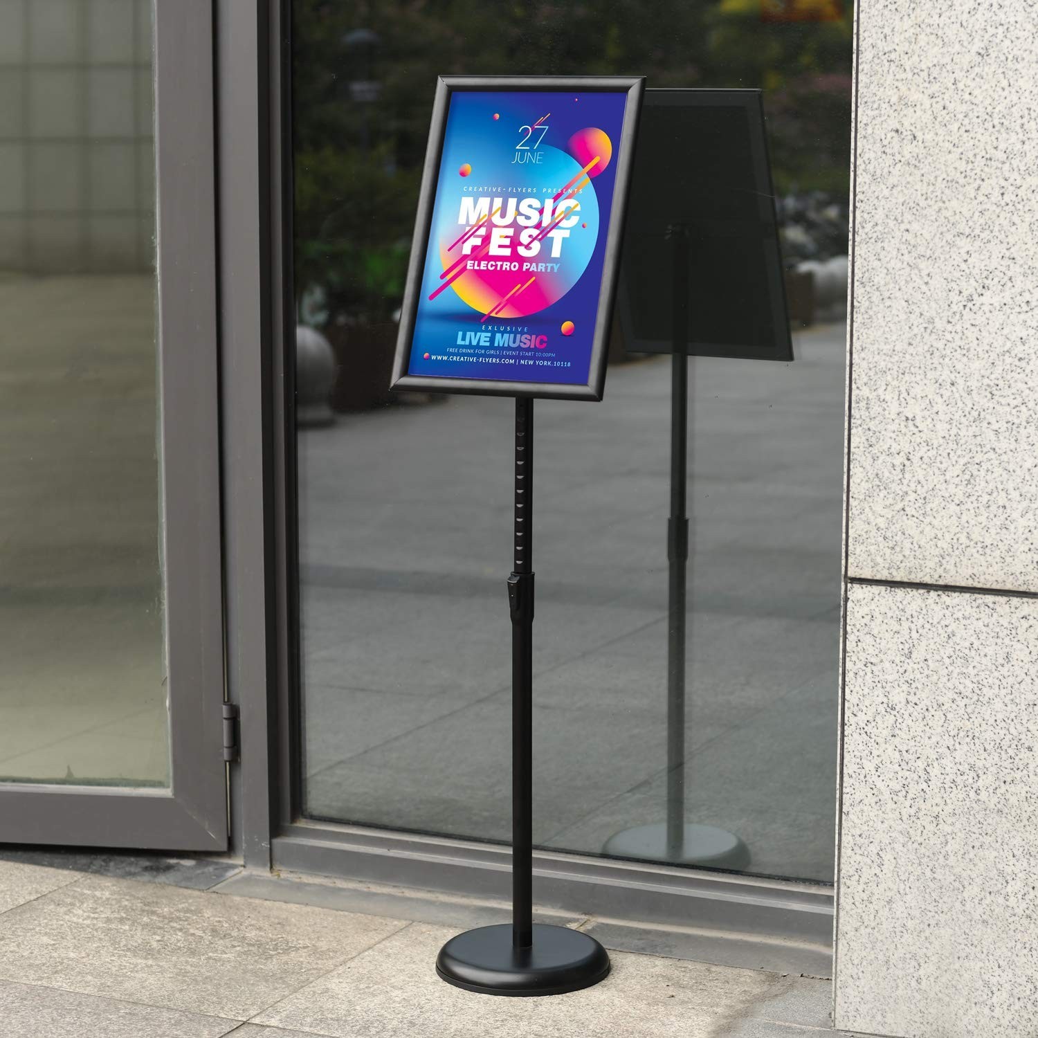 Adjustable Heavy Duty Pedestal Sign Holder Floor Stand, Sign Stand Poster Sta…