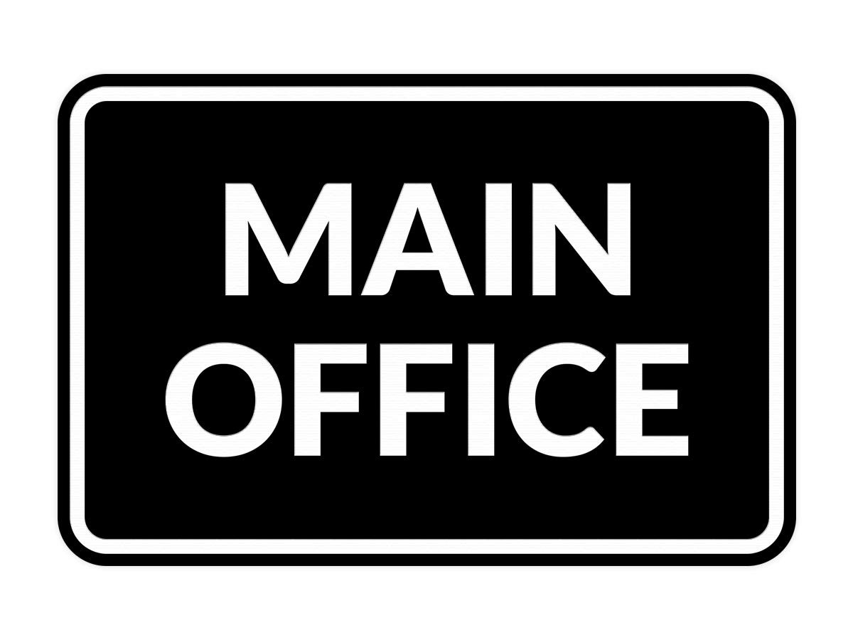 Classic Framed Main Office Sign Black Large 1 Pack Wall Door Sign Decor
