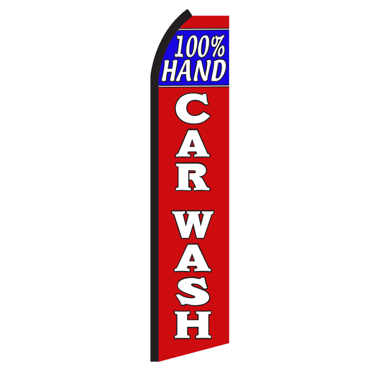 Hand Carwash Red & White Swooper Flag