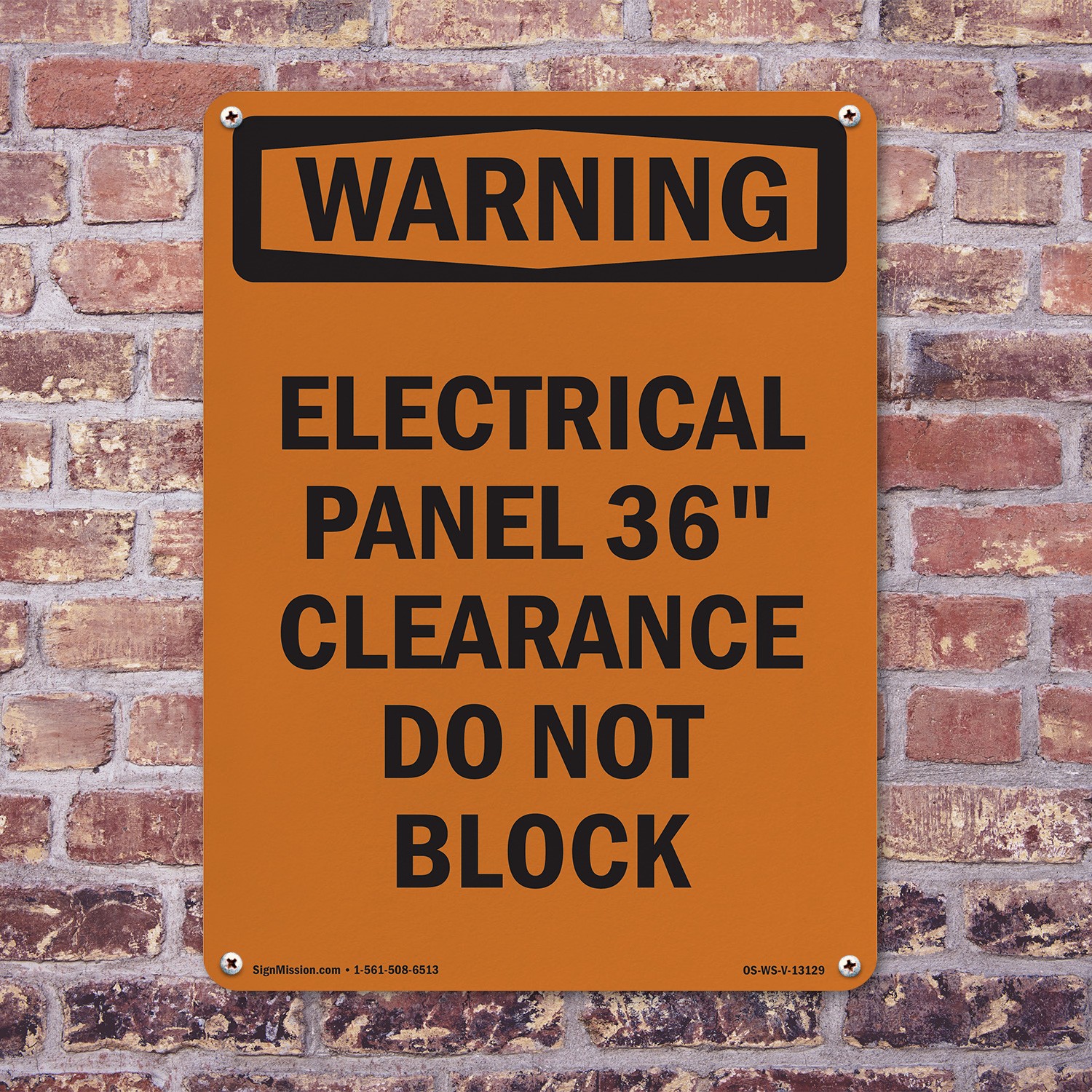Electrical Panel 36 Clearance OSHA WARNING Sign Metal,, Decal 5 or 10 Pack