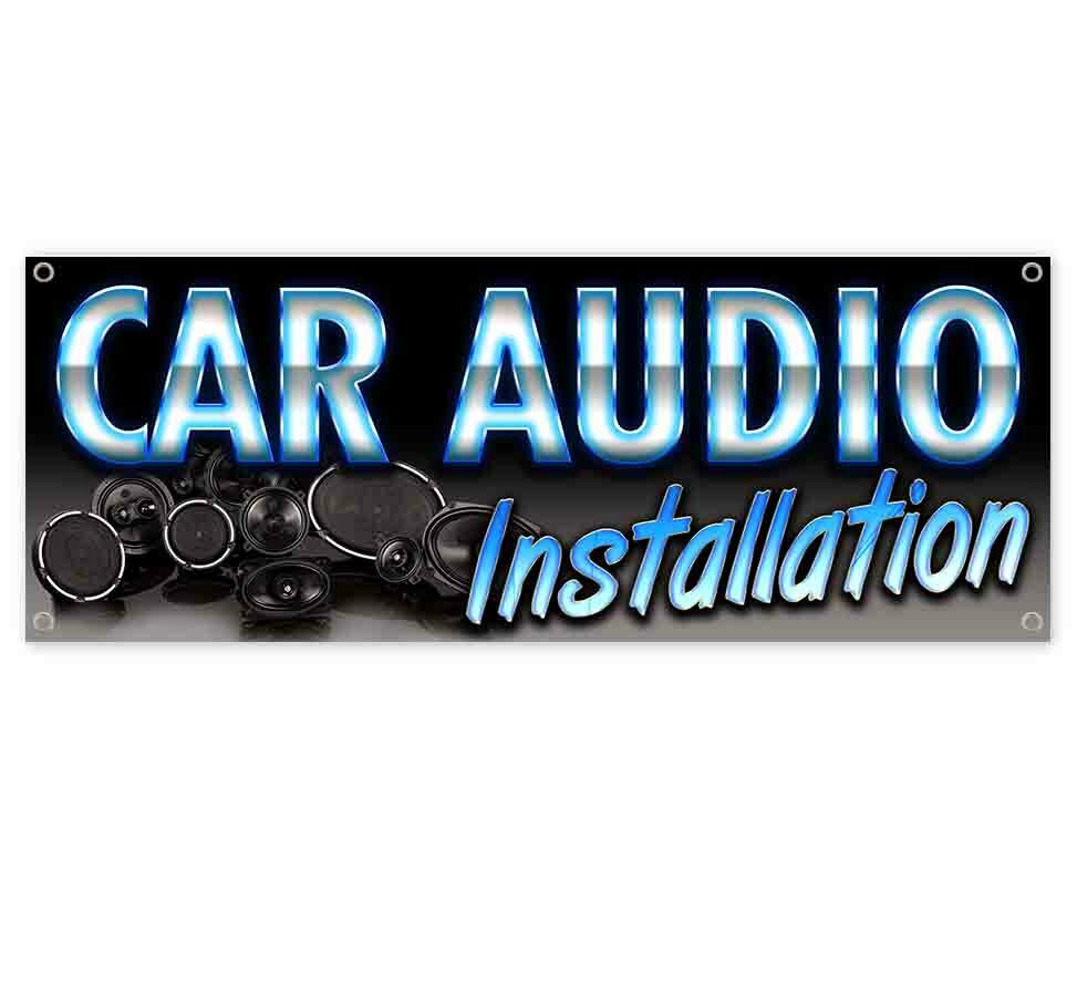 CAR AUDIO INSTALLATION Advertising Vinyl Banner Flag Sign Many Sizes SPEAKERS