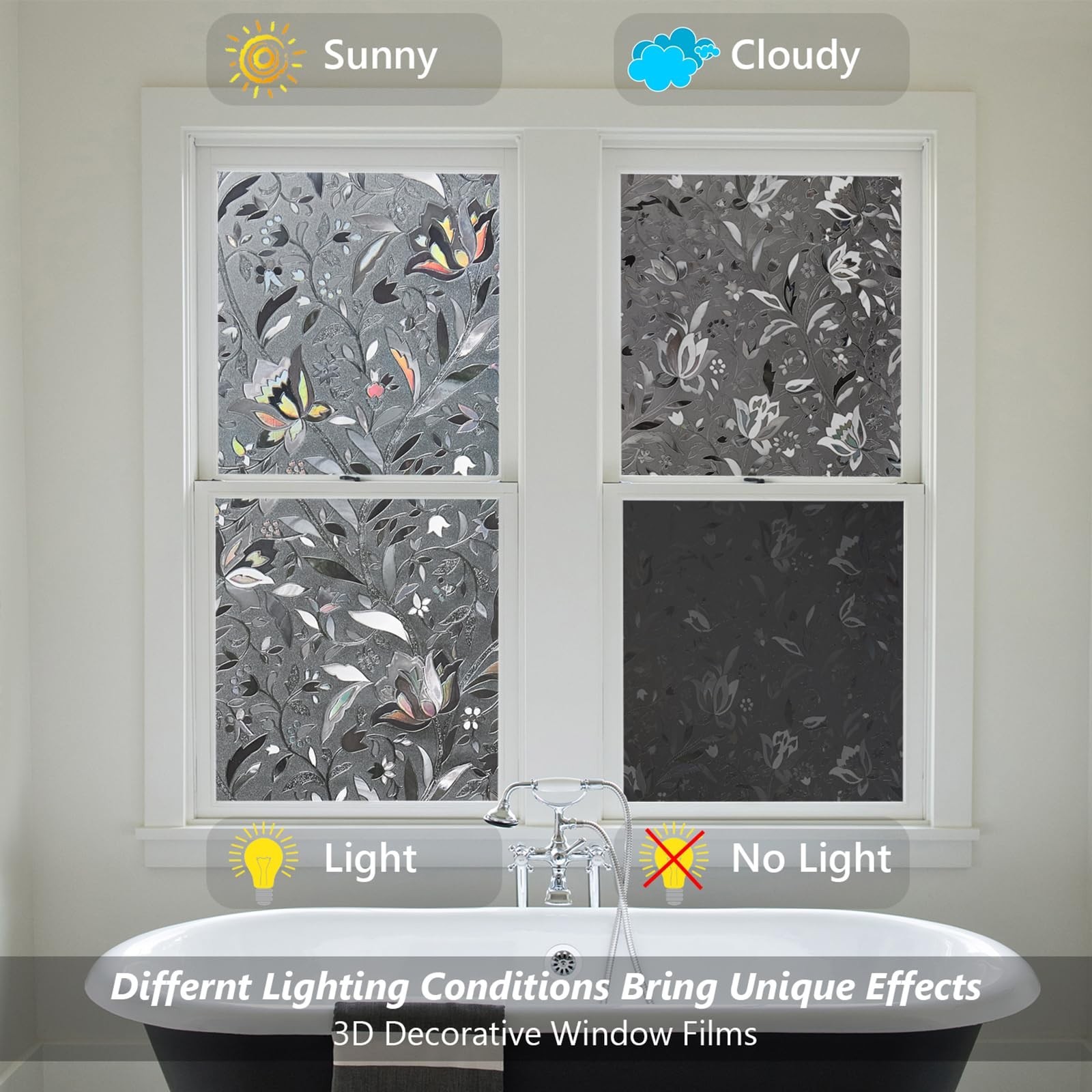 Kromapolis Window Film, Window Privacy Film Frosted, Vinyl Glass Covering, St…