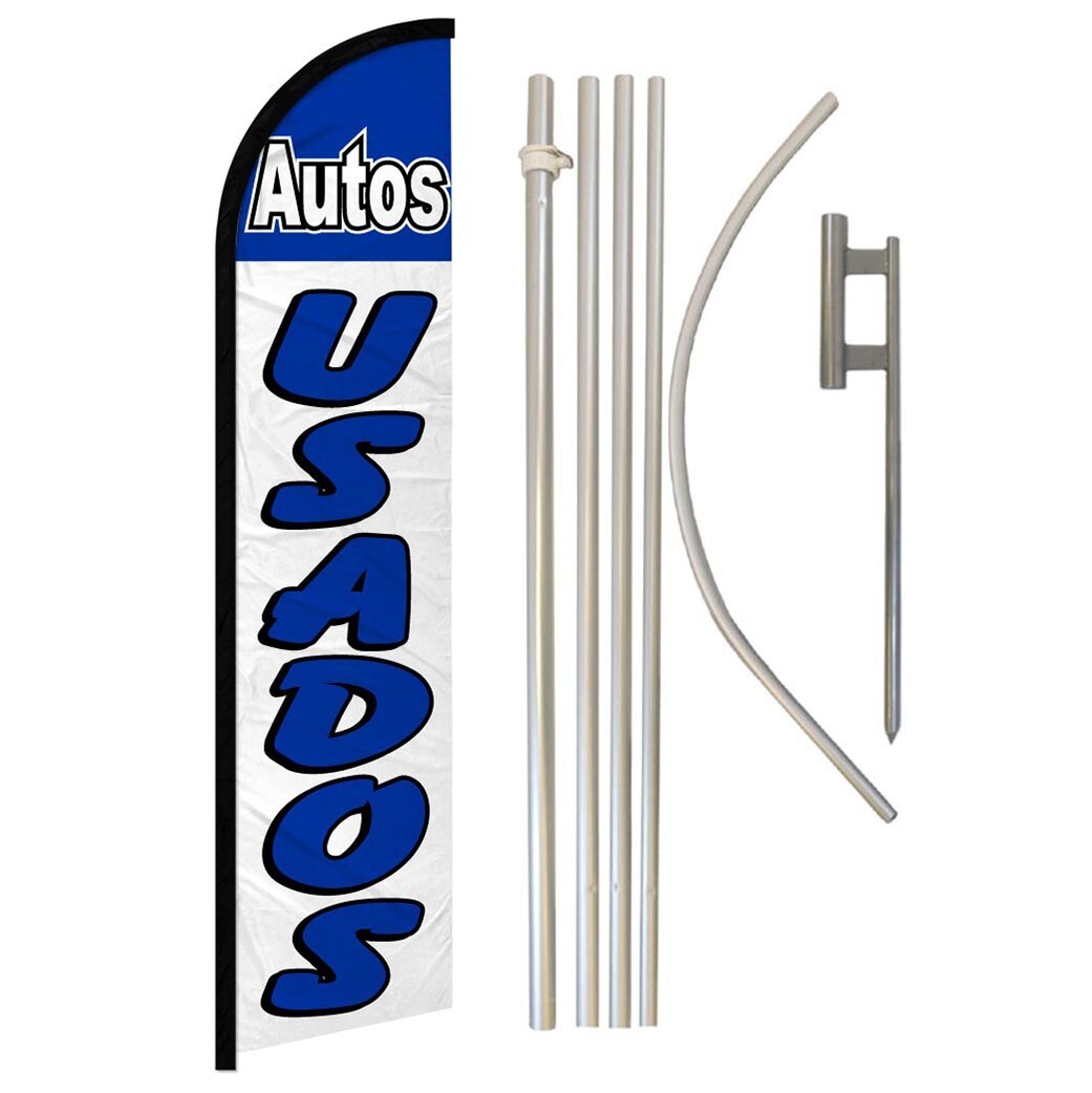 Autos Usados Full Curve Windless Swooper Flag & Pole Kit Used Cars Dealership