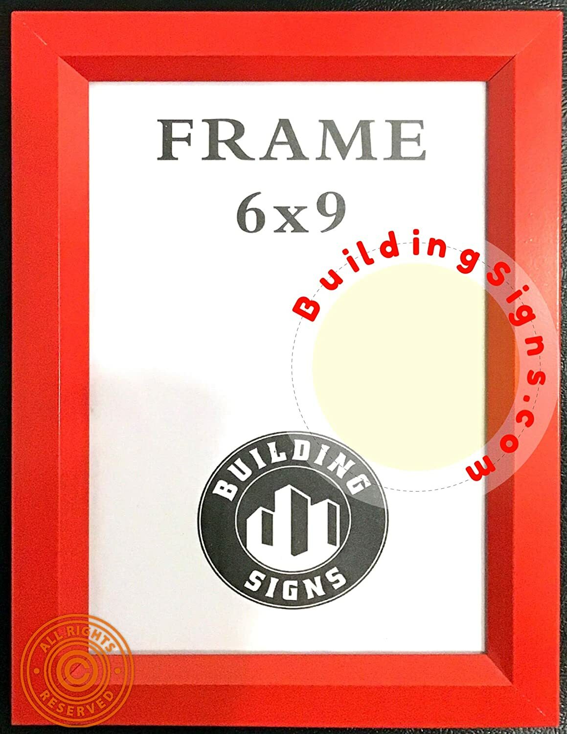 RED FIRE Department Inspection Frame 6X9 (red, 6X9, Slide in Frame)-REF24-1027