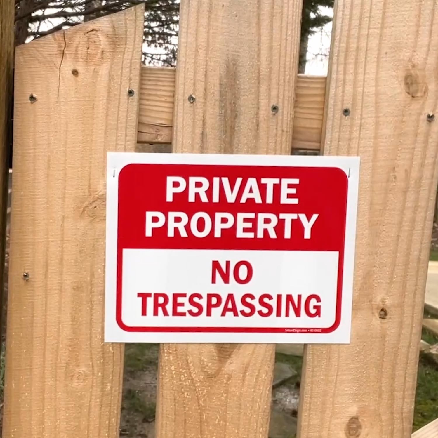 5 Pcs 12×9 Inch Plastic Private Property No Trespassing Signs for Indoor Outdoor