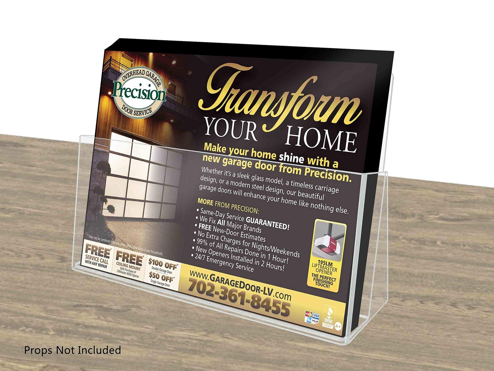Marketing Holders Magazine Holder Display Rack 11&Prime;W Single Pocket, Clear
