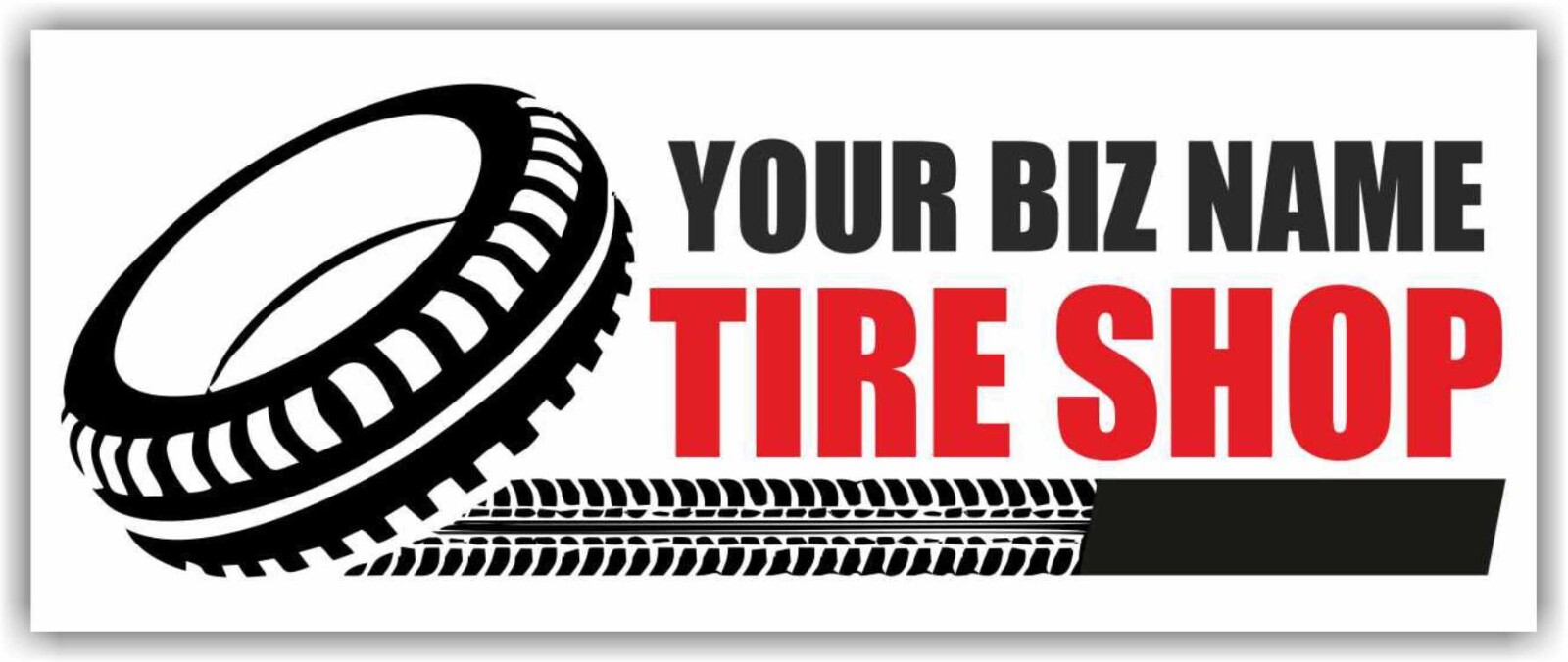 YOUR BIZ NAME TIRE SHOP Advertising Banner Vinyl Mesh Sign Garage Service Repair