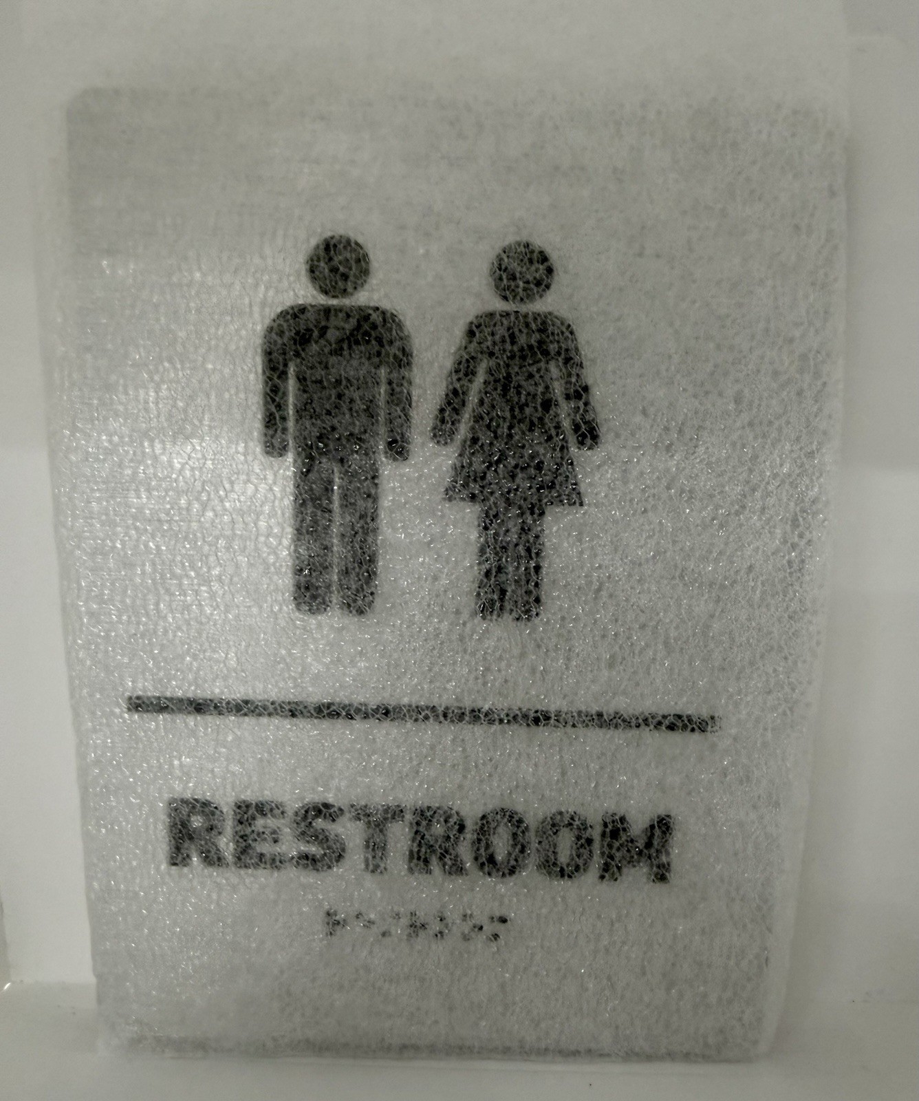 Unisex Restroom Sign with Braille, GDS Brushed Silver 8×6&Prime; ADA Compliant New